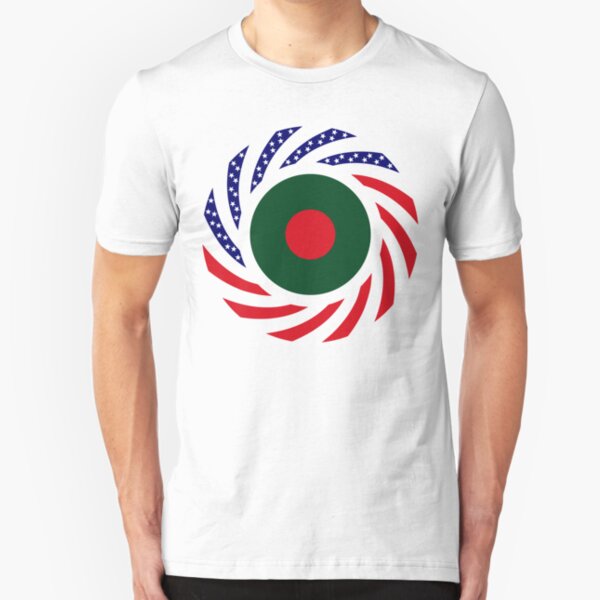 Bangladeshi American Multinational Patriot Flag Slim Fit T-Shirt