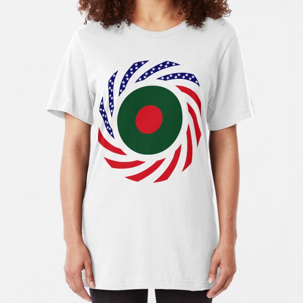 Bangladeshi American Multinational Patriot Flag Slim Fit T-Shirt