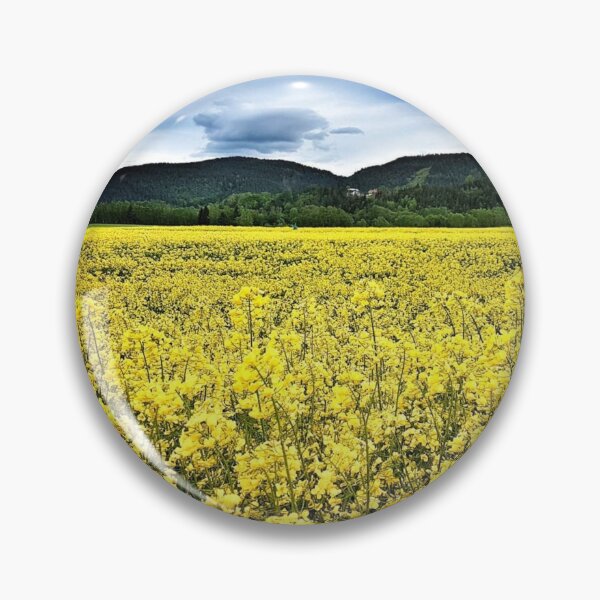 Item preview, Fields of gold yellow Rapeseed flowers mountain background designed and sold by Digibee.