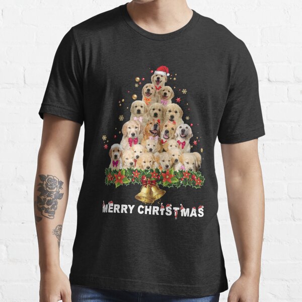 MERRY CHRISTMAS TSHIRT, Dog Shirt Cute Golden retriever Merry Christmas Shirt Essential T-Shirt