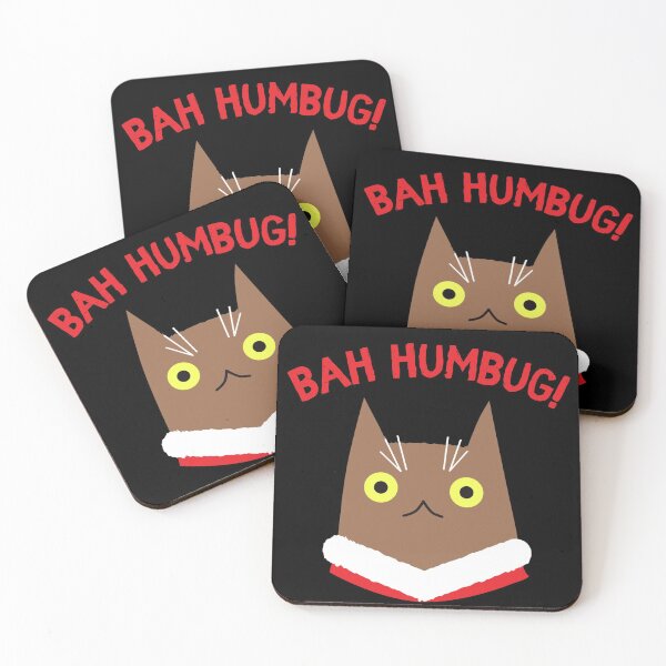 Item preview, Funny Cute Rude Christmas Santa Scrooge Bah Humbug Cat designed and sold by Karianne Potter.