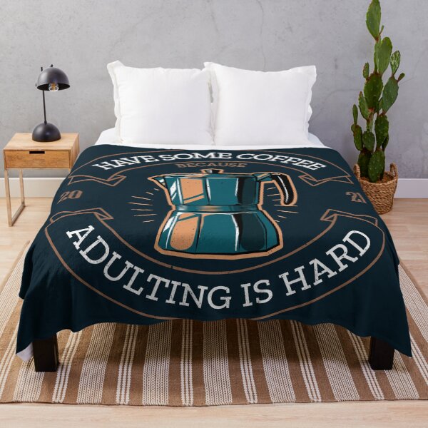 Item preview, Coffee because adulting is hard vintage  designed and sold by AllPrintsAndArt.