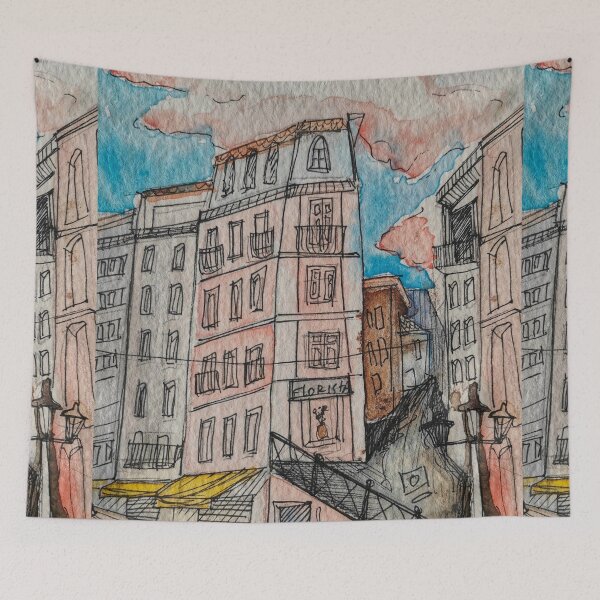 Item preview, coimbra watetcolor painting designed and sold by tintacarmesim.
