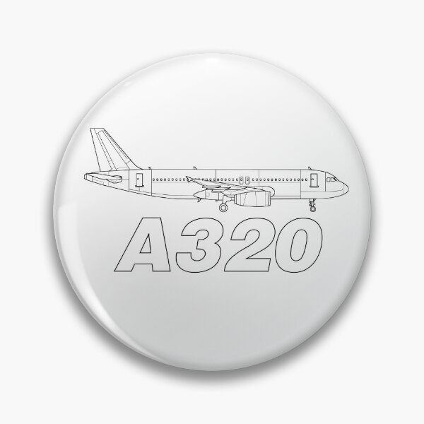 Item preview, Airbus A320 (V2500 Engines) Black Outline designed and sold by Avi8orGear.