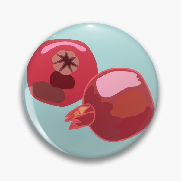 Item preview, Pink pomegranates on blue statement art designed and sold by orangerinka.
