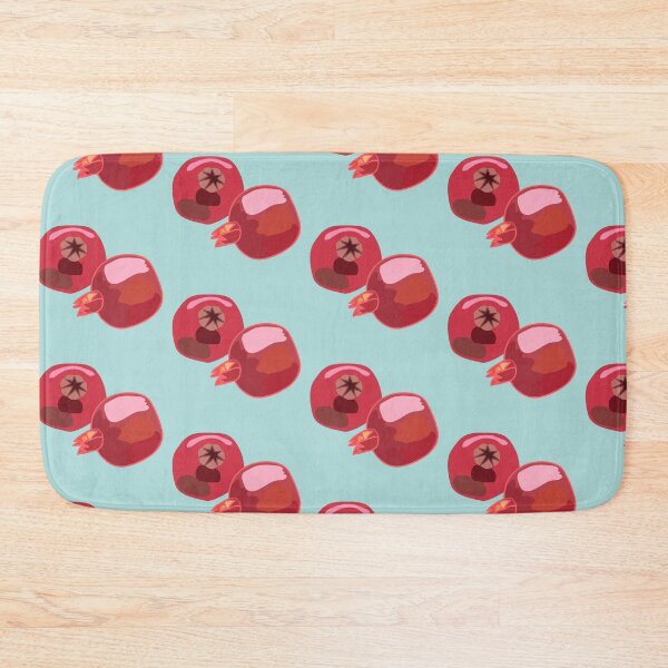 Item preview, Pink pomegranates on blue statement art designed and sold by orangerinka.