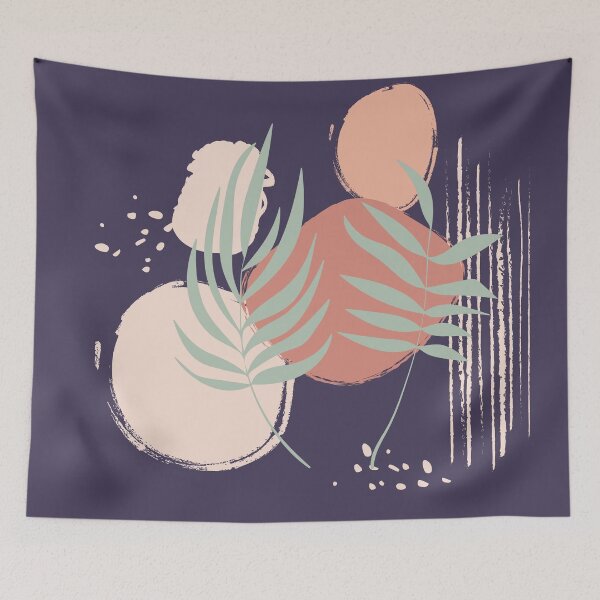 Item preview, Abstract shapes dots and plants digital design illustration 70 designed and sold by MyBlackDreams.