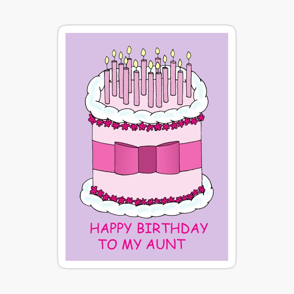 Carte De Vœux Joyeux Anniversaire A Ma Tante Gateau Et Bougies Par Katetaylor Redbubble