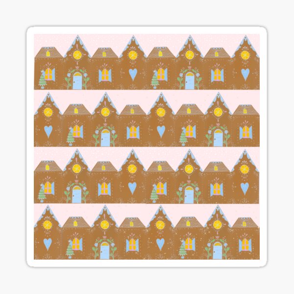 Gingerbread house stripe - snow and stars  Sticker
