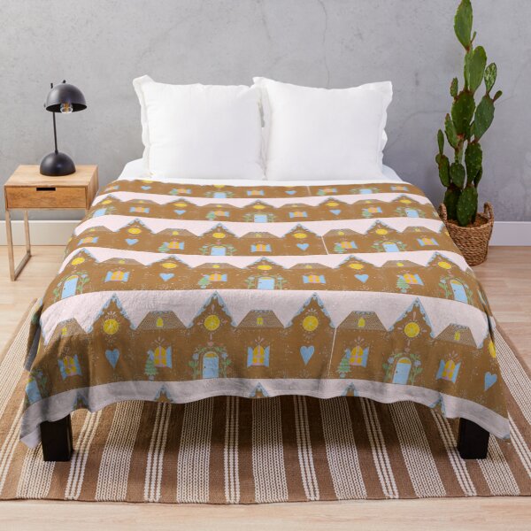 Item preview, Gingerbread house stripe - snow and stars  designed and sold by Louisa Currier.