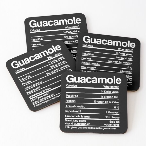 Artikelvorschau, GUACAMOLE NÄHRWERTE entworfen und verkauft von noahs-shop.