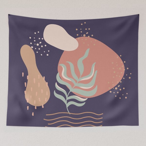 Item preview, Abstract shapes dots and leaves digital design illustration 71 designed and sold by MyBlackDreams.