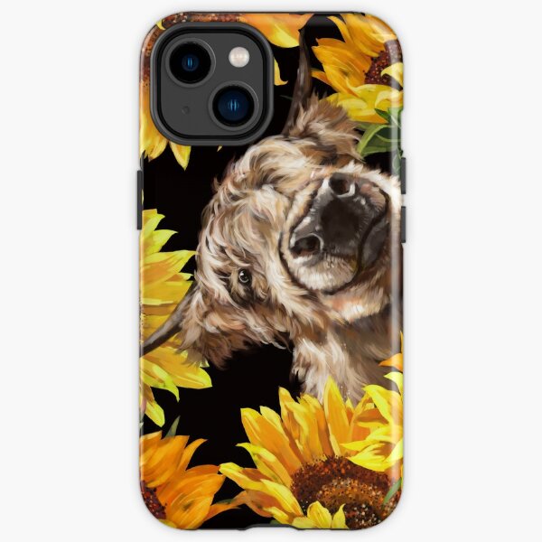 Highland Cow in Sunflower Garden iPhone Tough Case