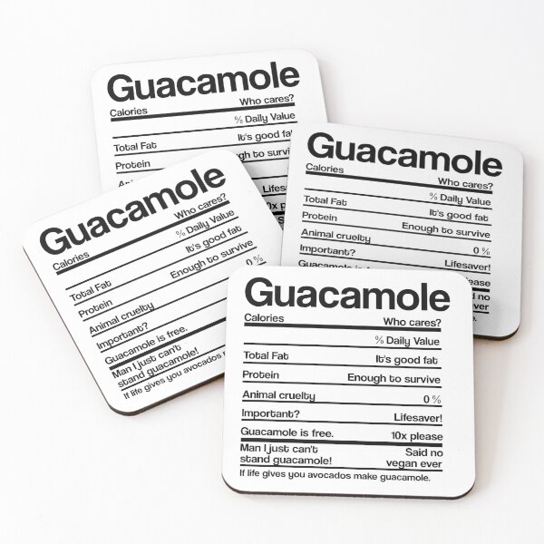 Artikelvorschau, GUACAMOLE NÄHRWERTE entworfen und verkauft von noahs-shop.