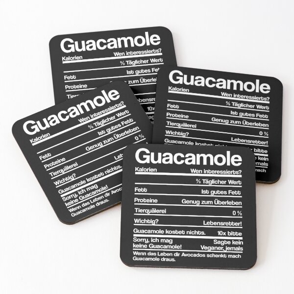 Artikelvorschau, GUACAMOLE NÄHRWERTE entworfen und verkauft von noahs-shop.