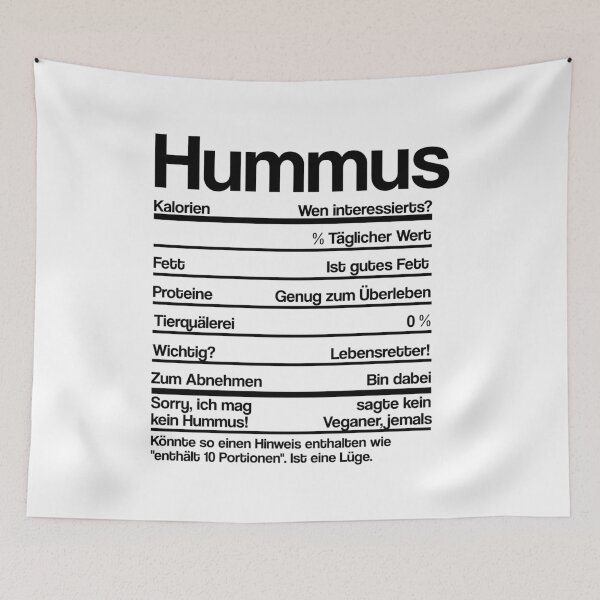 Artikelvorschau, HUMMUS NÄHRWERTE entworfen und verkauft von noahs-shop.