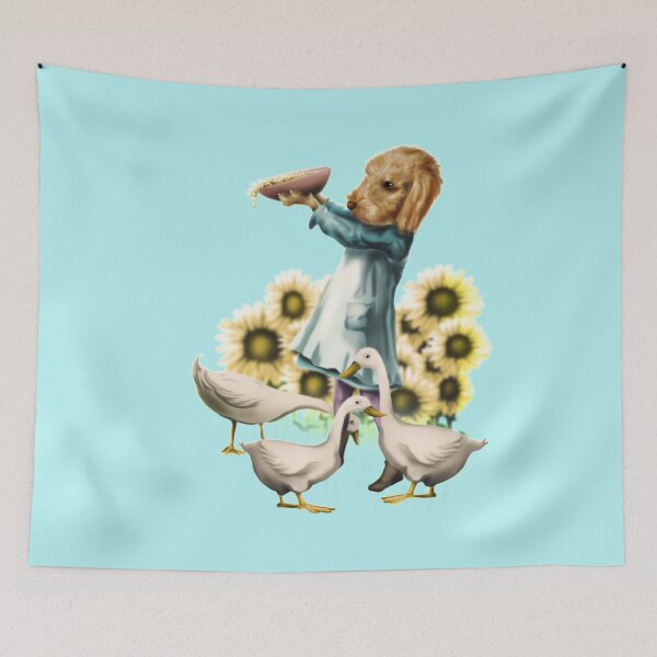 Item preview, Farm Dog Feeding Ducks designed and sold by iduzarts.
