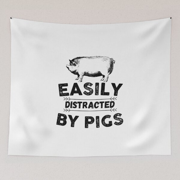 Item preview, Easily Distracted by Pigs Vintage designed and sold by The Little Wood Cottage.