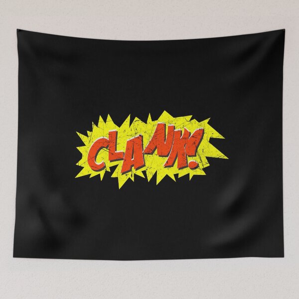 Item preview, Super Hero Comic Book Onomatopoeia. Clank! designed and sold by Gold Wings Tees.