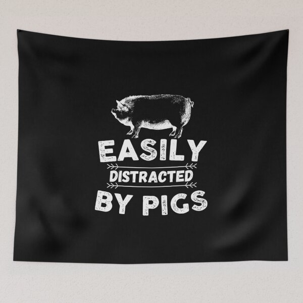 Item preview, Easily Distracted by Pigs Vintage designed and sold by The Little Wood Cottage.