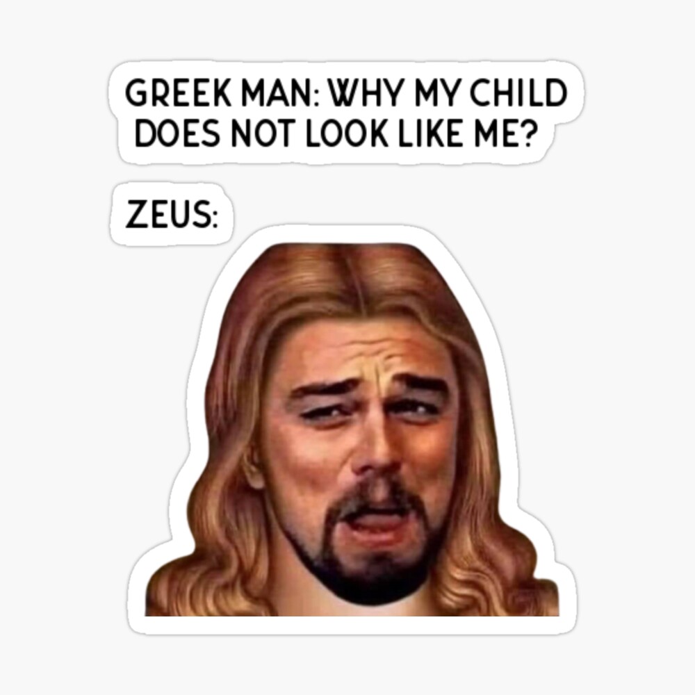 Zeus God Leonardo Dicaprio Funny Meme Black Letters Poster By Trendy Redbubble