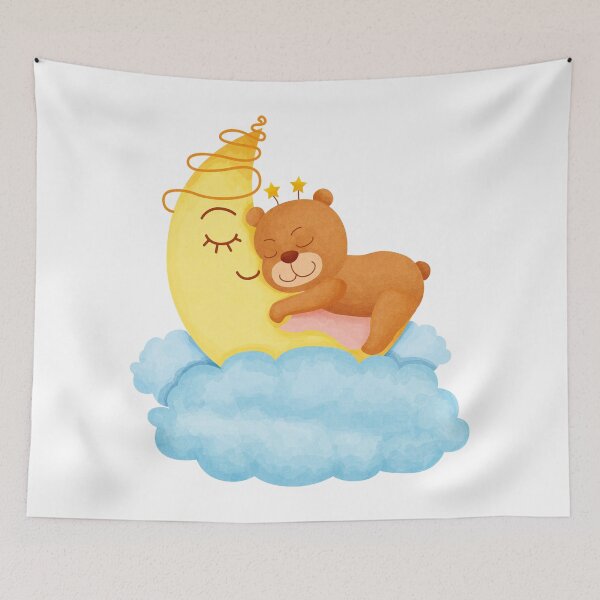 Item preview, Cute Baby Bear Sleeping on the Moon designed and sold by MisPuHoney.