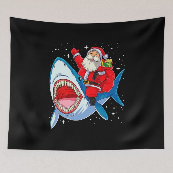 Item preview, santa riding shark-Christmas Gifts Galaxy Space Tees designed and sold by env1nada.