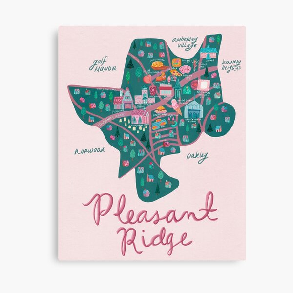 Pleasant Ridge Neighborhood Map Canvas Print