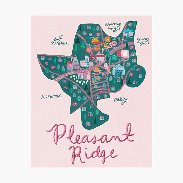 Pleasant Ridge Neighborhood Map Photographic Print