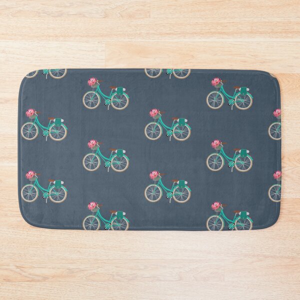 Item preview, Bicycle with flowers in the basket on dark background designed and sold by orangerinka.
