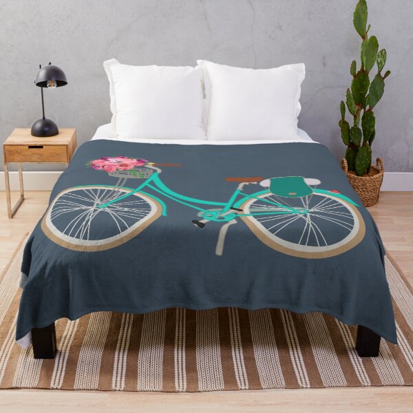 Item preview, Bicycle with flowers in the basket on dark background designed and sold by orangerinka.
