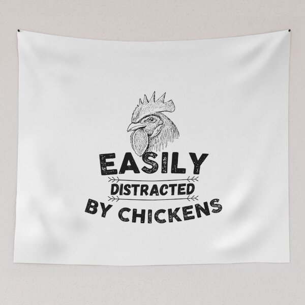Item preview, Easily Distracted by Chickens Vintage designed and sold by The Little Wood Cottage.