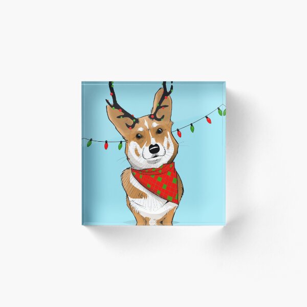 christmas corgi Bloc acrylique