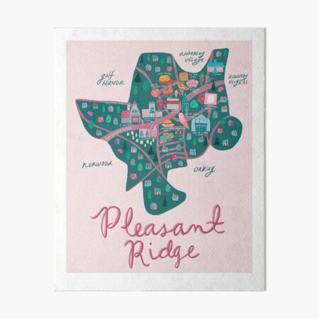 Pleasant Ridge Neighborhood Map Art Board Print