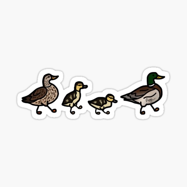 Aperçu de l'œuvre Doodle de famille de canard créée et vendue par tdoodles.