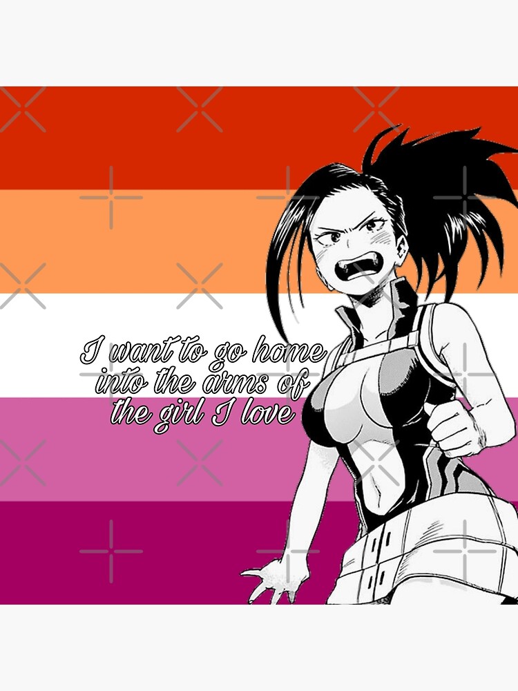 My Hero Academia Momo Yaoyorozu Lesbian Pride Flag Canvas Print By Queerwriter Redbubble 