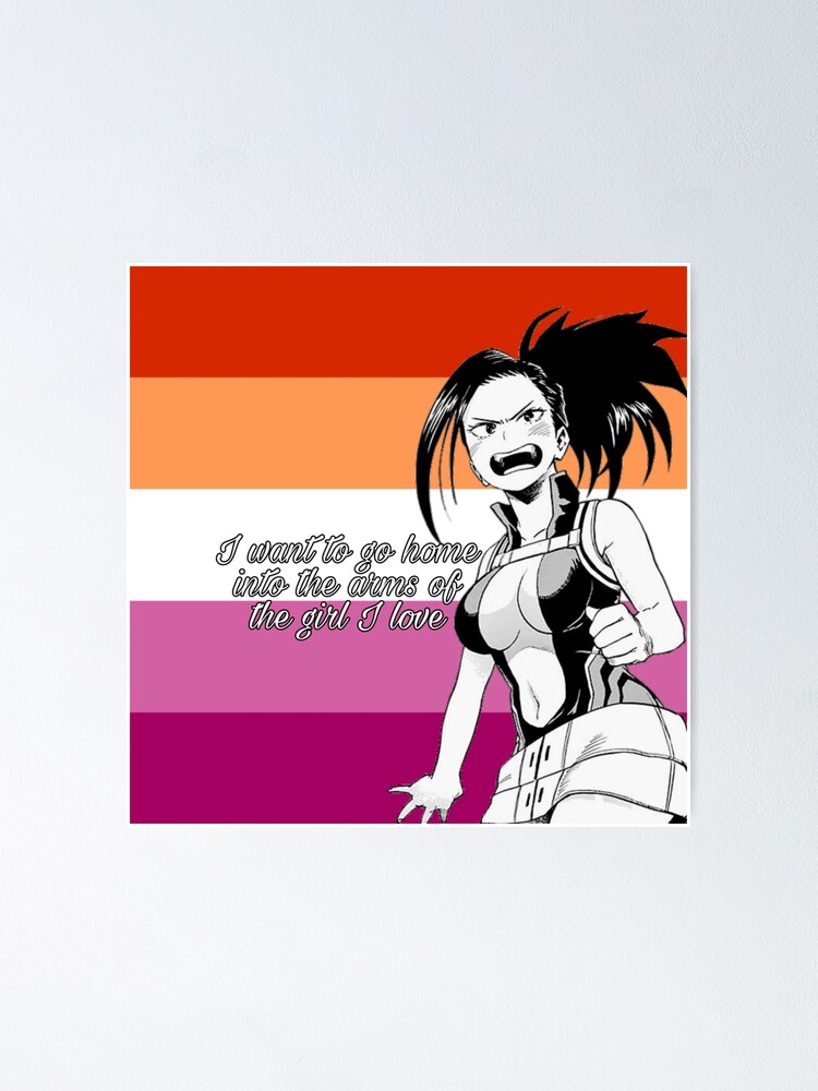 My Hero Academia Momo Yaoyorozu Lesbian Pride Flag Poster For Sale By Queerwriter Redbubble