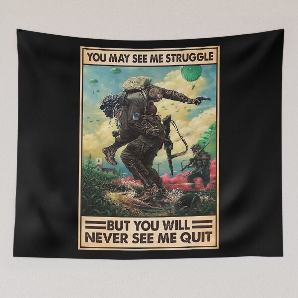 Item preview, Veteran Army USA You May See Me Struggle But You Will Never See Me Quit designed and sold by ArleenCostums.
