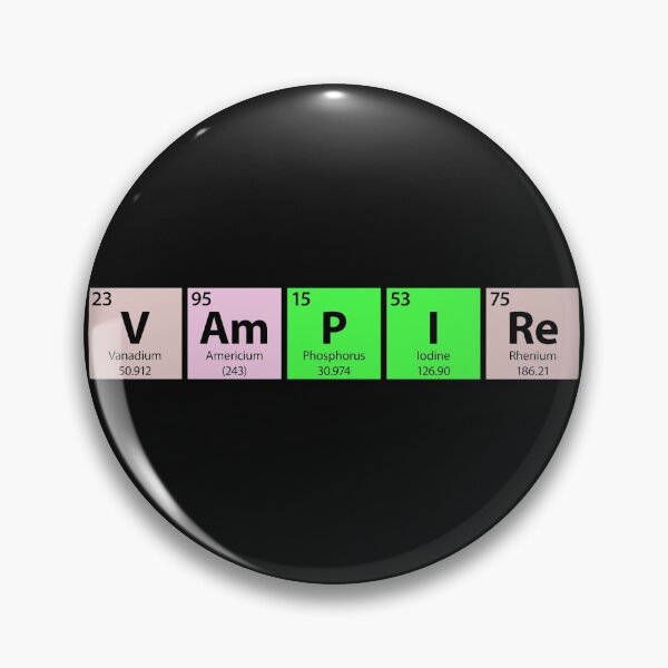 Item preview, Vampire spelled with elements from Periodic Table designed and sold by Gold Wings Tees.