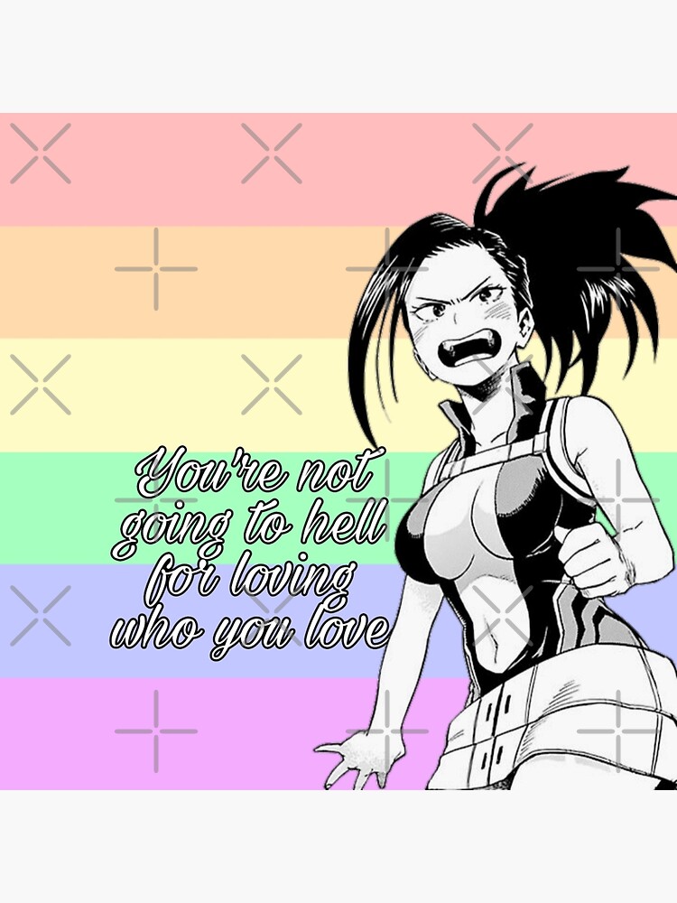 My Hero Academia Momo Yaoyorozu Lgbt Pride Flag Poster By Queerwriter Redbubble 