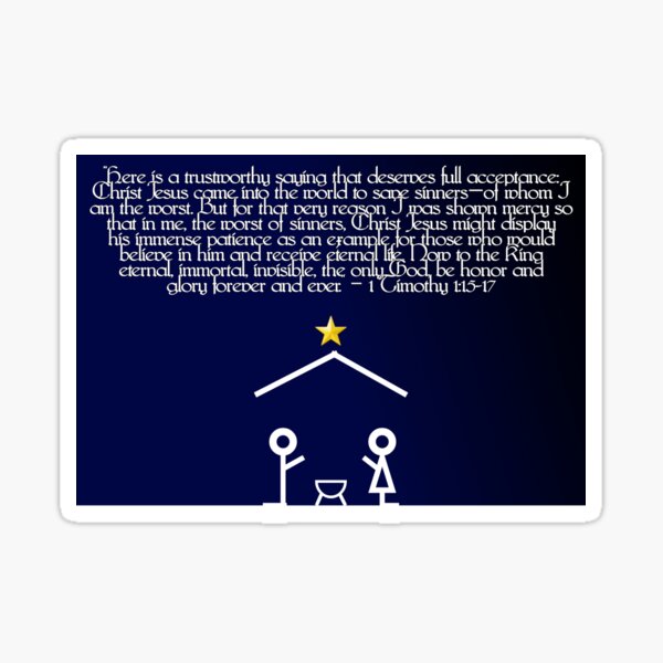 Nativity Card 1Timothy 1:15-16 Sticker