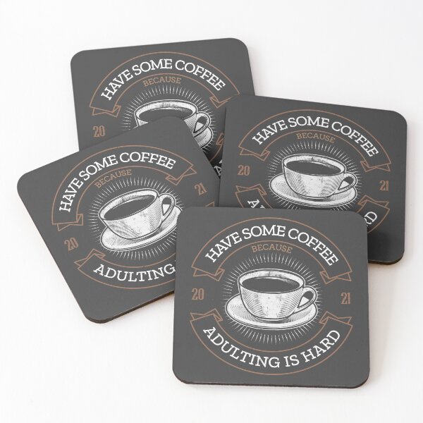 Item preview, Coffee because adulting is hard vintage  designed and sold by AllPrintsAndArt.