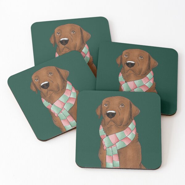 Item preview, Fox Red Lab with Christmas Scarf  designed and sold by rmcbuckeye.