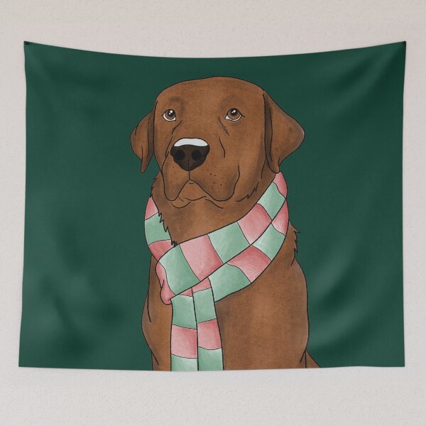 Item preview, Fox Red Lab with Christmas Scarf  designed and sold by rmcbuckeye.