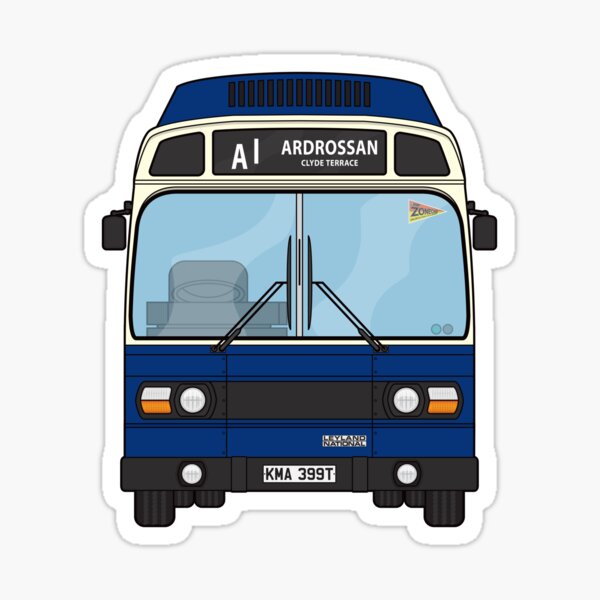 Item preview, A1 Service (Ayrshire Bus Owners) Leyland National Bus KMA399T Ardrossan 80s 90s  Illustration designed and sold by BFXIII.