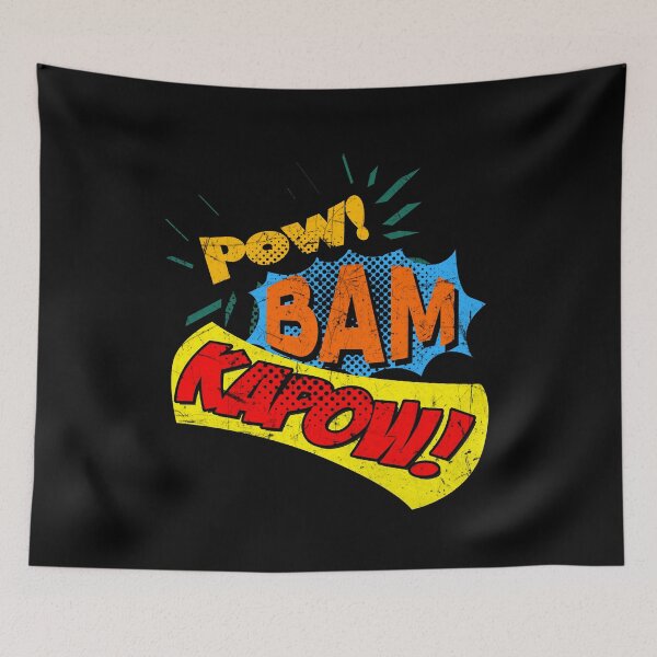 Item preview, Super Hero Comic Book Onomatopoeia. Pow! Bam Kapow! designed and sold by Gold Wings Tees.