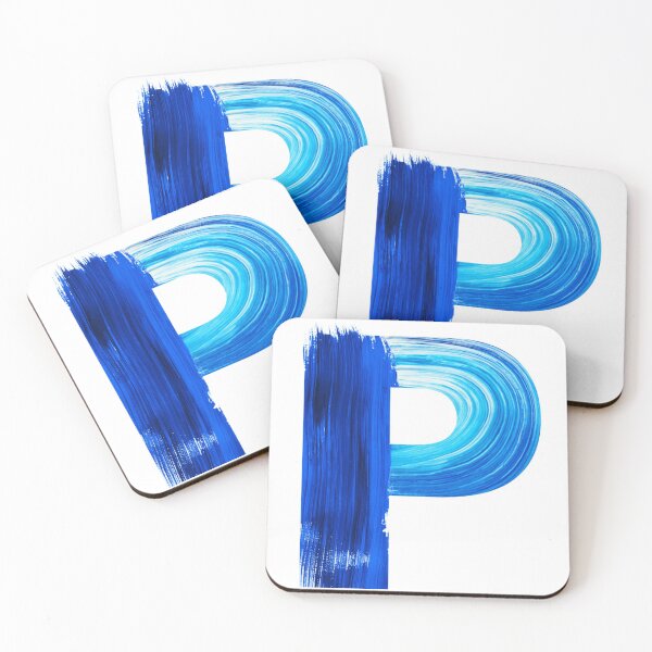 Item preview, Blue watercolor painted letter P designed and sold by Artsy Corner.
