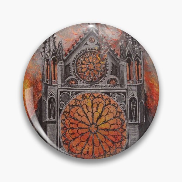 Item preview, notre dame on fire painting designed and sold by tintacarmesim.