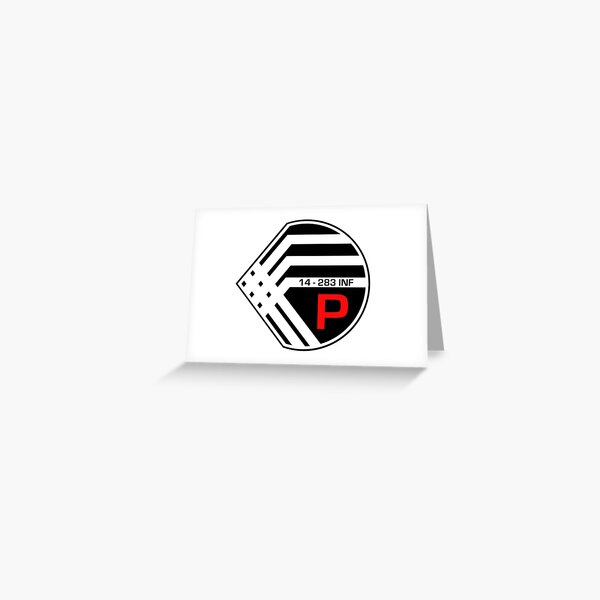 EARTH MIL — ARMY INFANTRY FIRST SERGEANT RANK PATCH (PRISONER) Greeting Card
