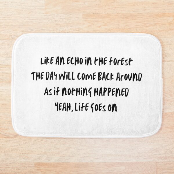 B T S Life Goes On Lyric Korean Bath Mat By Aooms123 Redbubble